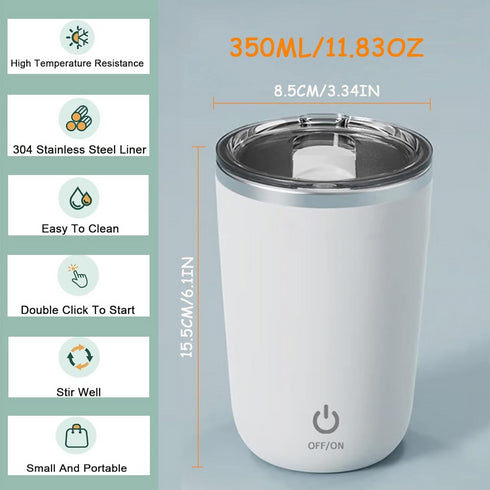 Self Stirring Mug, Electric Mixing Cup Magnetic Rechargeable.